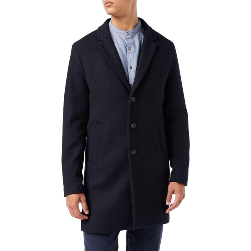 Men JACK& JONES Classic Wool Coat | Short Elegant Transitional Jacket