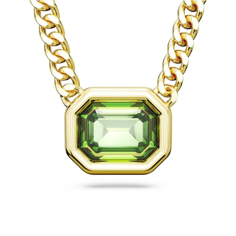 Swarovski Bracelet Millenia composé d’une chaîne épaisse ornée de cristaux verts