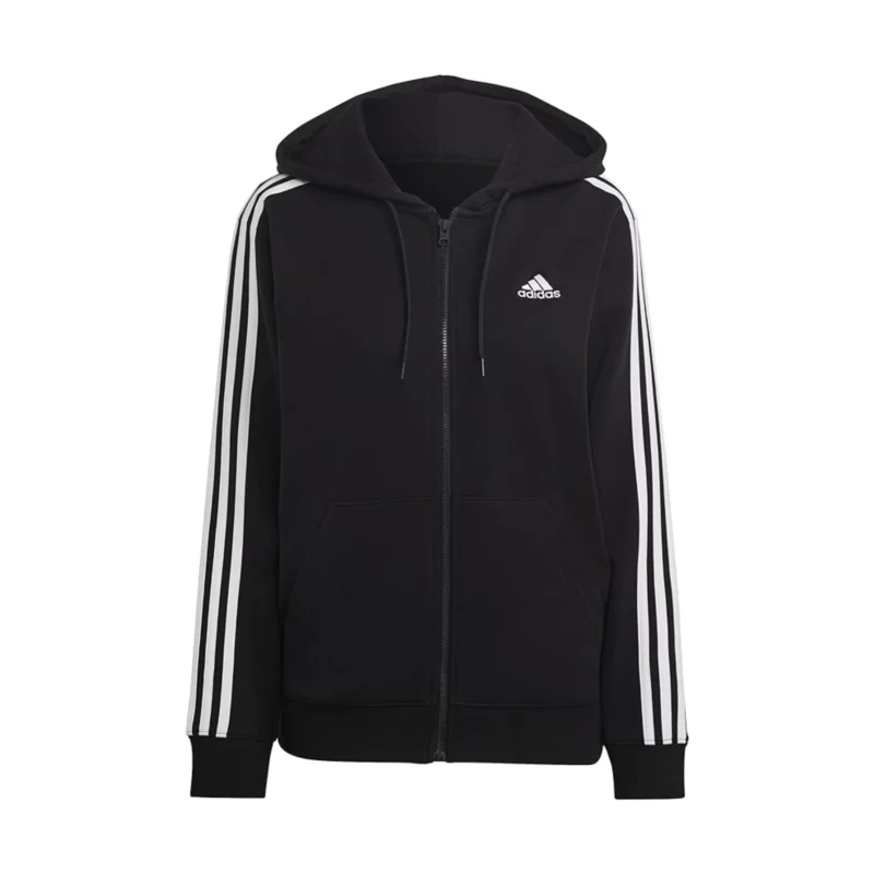 Adidas Essentials 3-Stripes Veste à capuche, Black/White, L