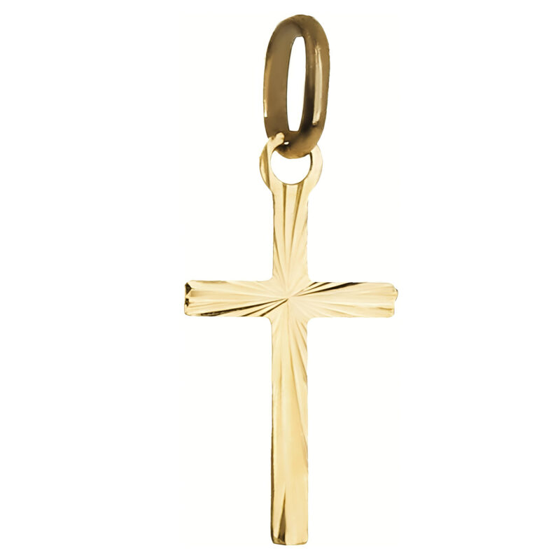 NKlaus Baptême Croix Pendentif 333 or jaune crucifix 8 carats croix en or 15x8mm 8009